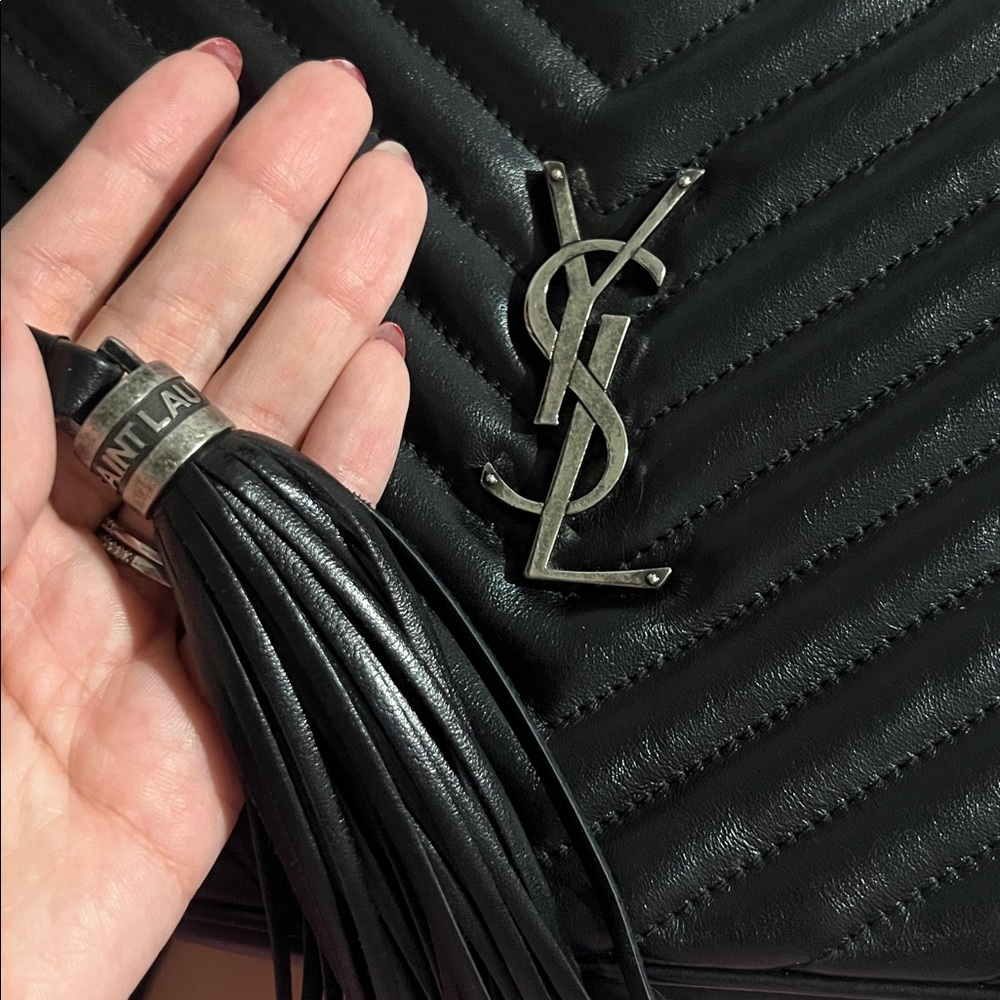 Saint Laurent Lou Camera Bag - Black/Gunmetal Logo - Picture 13 of 14